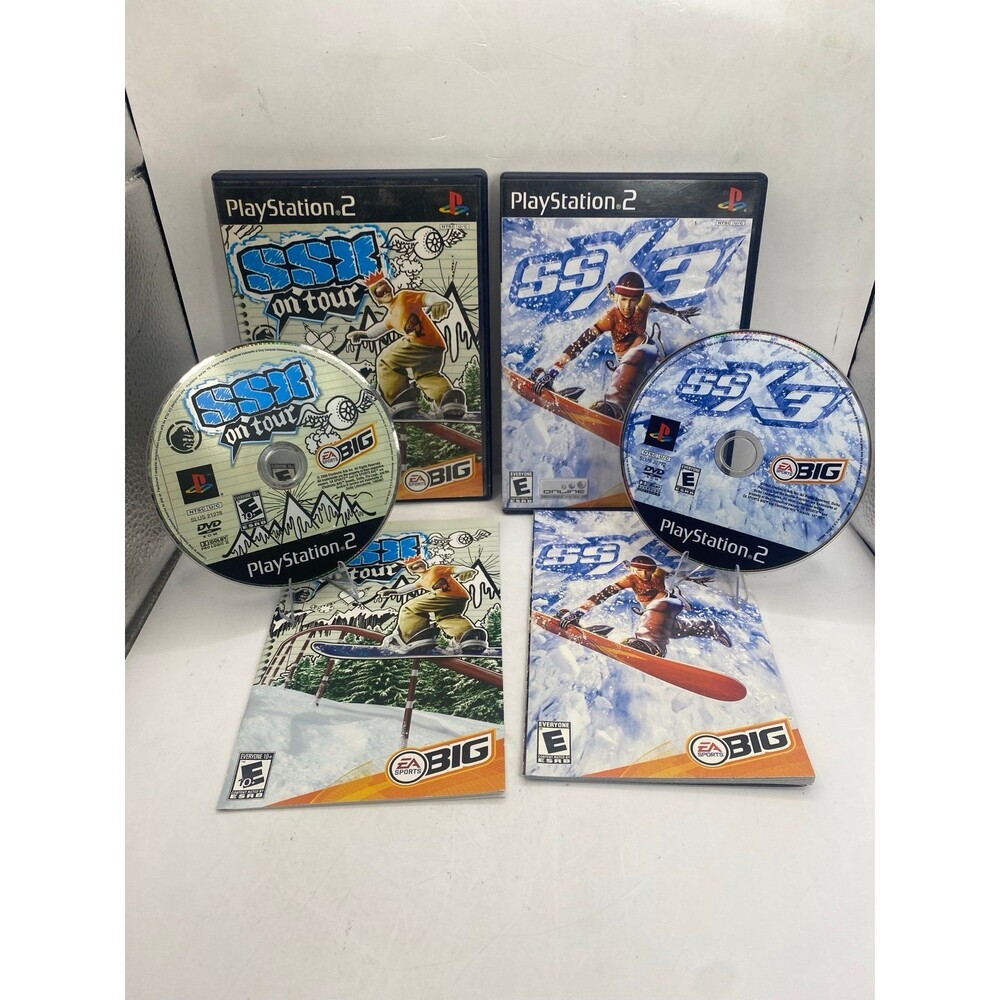 SSX on tour SSX 3 PlayStation 2 PS2 2 Game Bundle Lot Complete CIB Snowboarding
